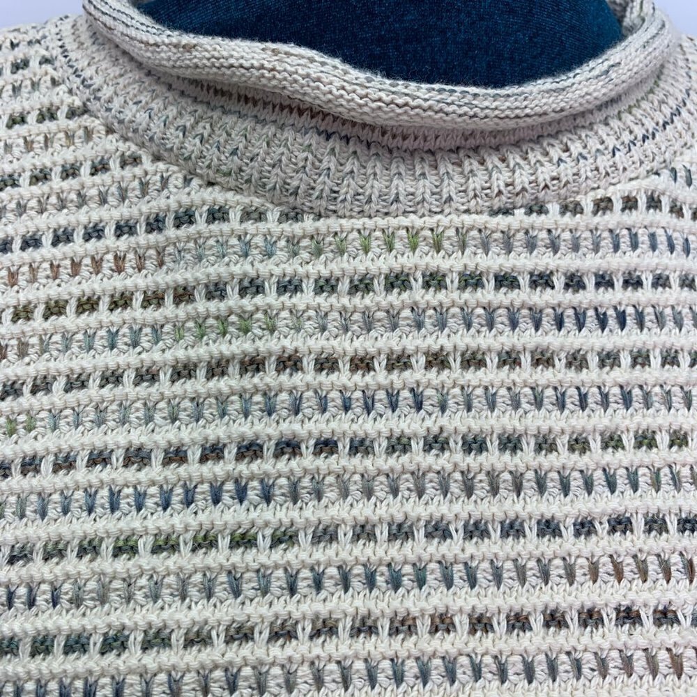 Classic Elements Sweater Medium Textured Tan Knit… - image 4